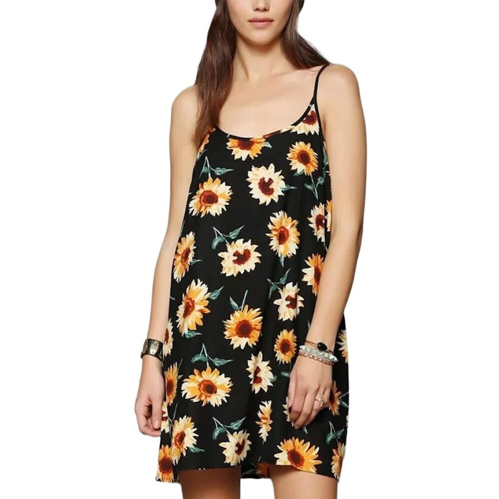 Kimchi Blue – Urban Outfitters Sunflower Print ’90s Slip Mini Dress (Size M) 🌻